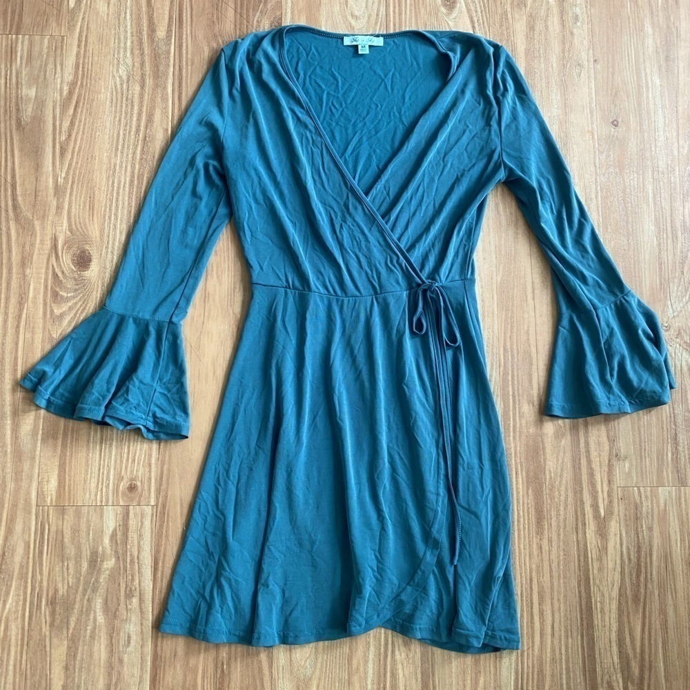 She + Sky Wraparound Romper Dress